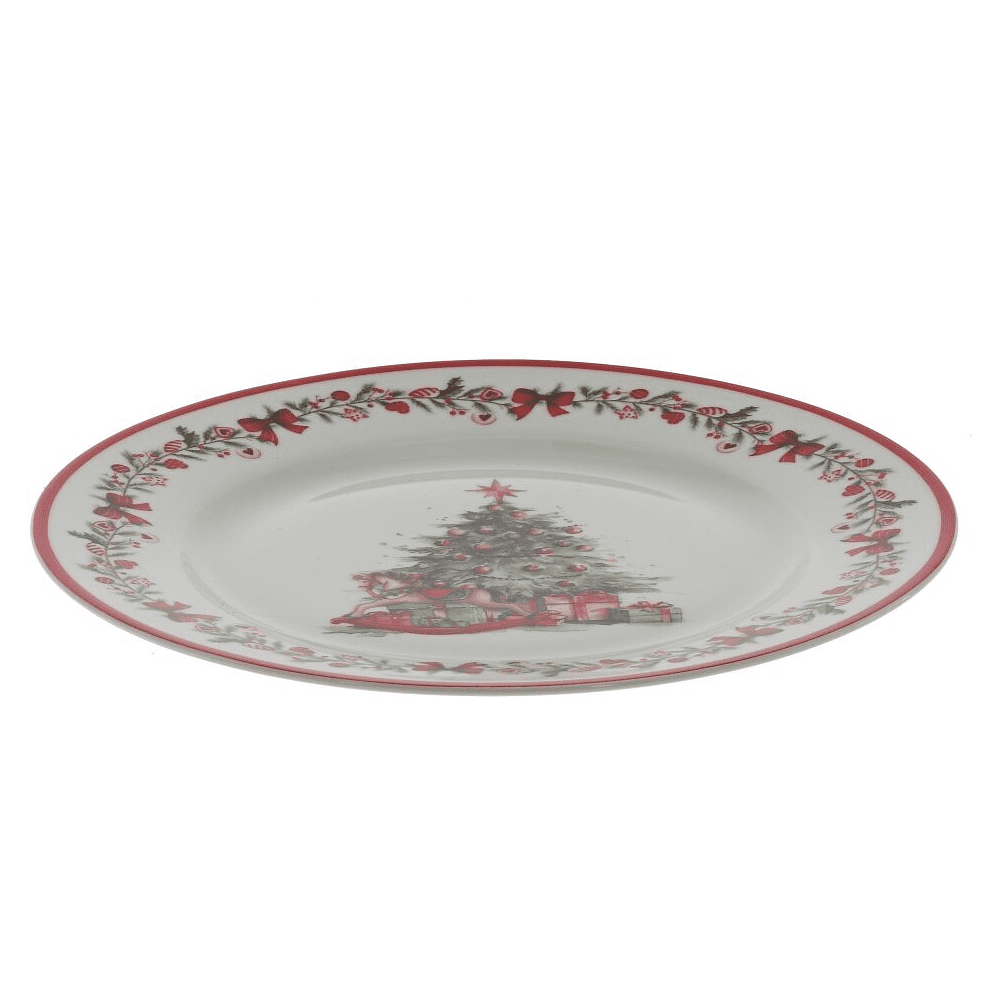 Тарелка фарфоровая "Елка", 26 см, разноцветный - 2