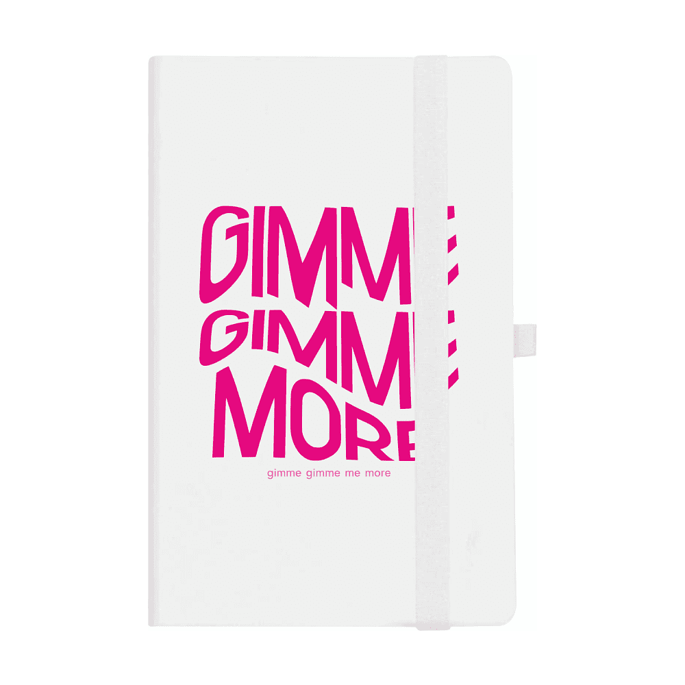 Бизнес-блокнот "Gimme more" на резинке, А5, в линейку, белый