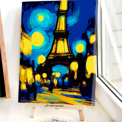 Картина по номерам "Ван Гог Ночной Париж" - 4
