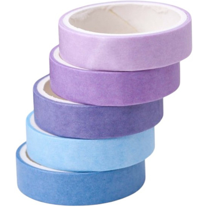 Клейкая лента "Multicolor tone purple-blue", 10х2 мм/м, ассорти