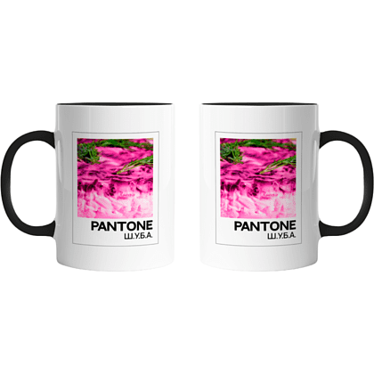 Кружка керамическая "Pantone. Cельдь под шубой", 320 мл, белый, черный