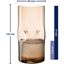 Стакан стеклянный "Vesuvio", 330 мл, прозрачный коричневый