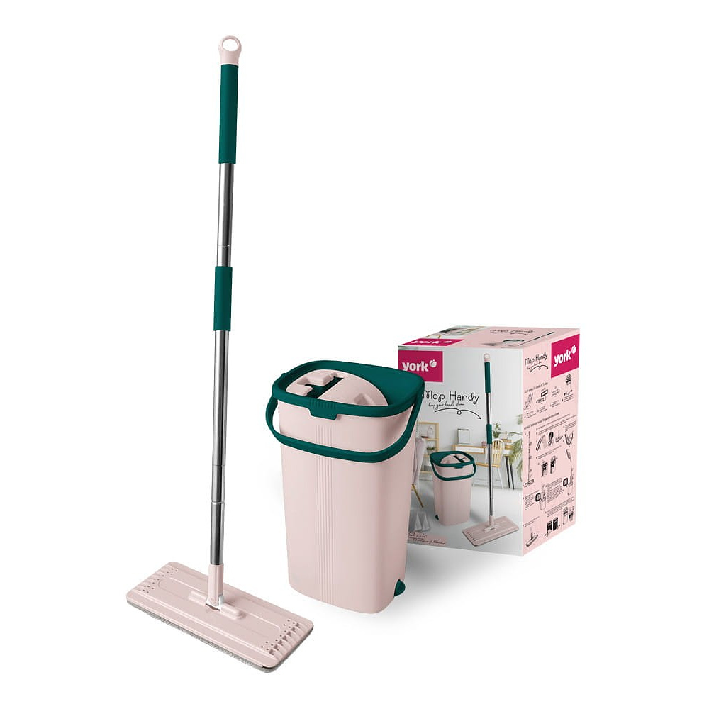 Набор YORK Хэнди (ведро с вертикальным отжимом, держатель для мопов, 2 насадки Хэнди,черенок телескопический)