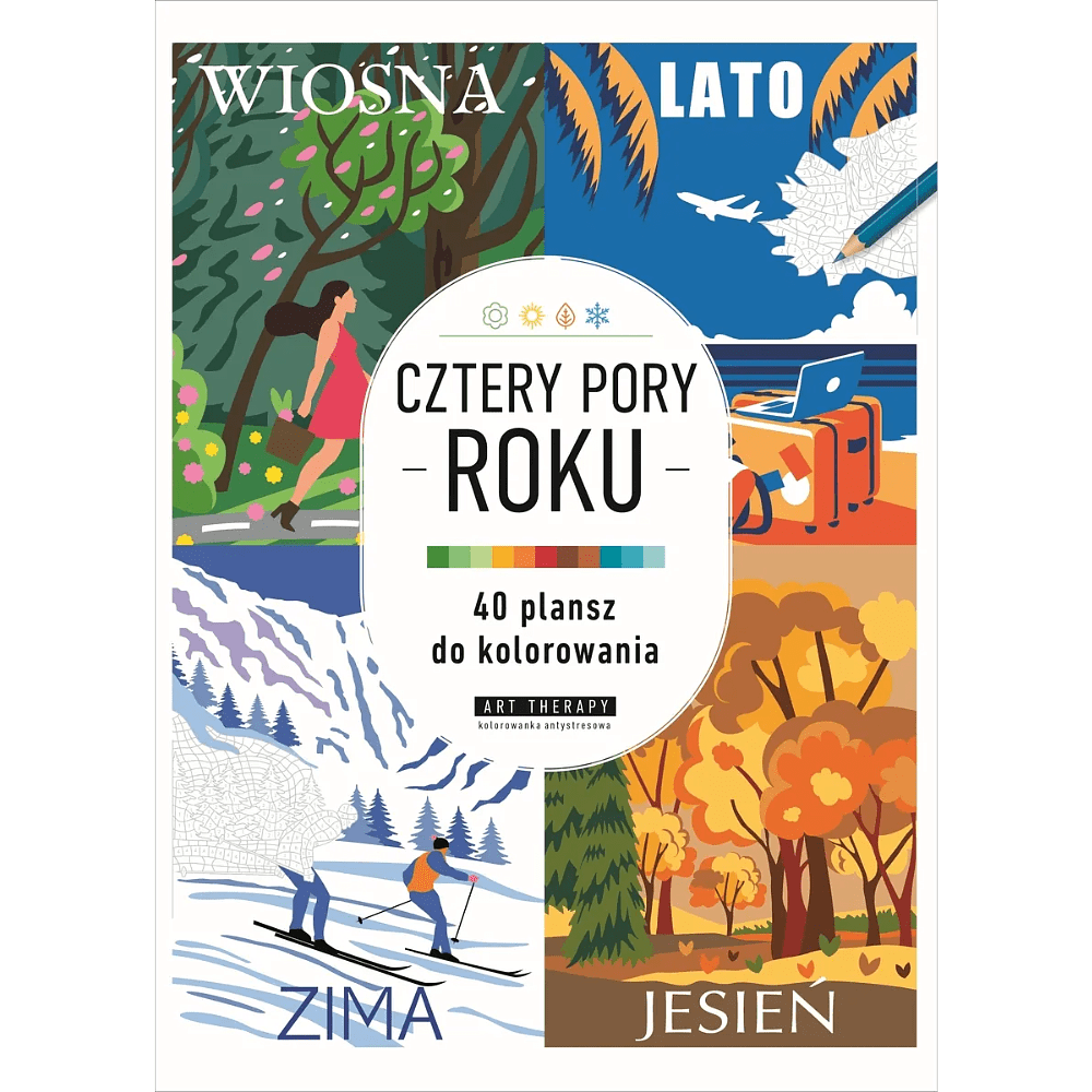 Раскраска по номерам на польском языке "Cztery pory roku. 40 plansz do kolorowania"