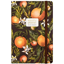 Еженедельник недатированный "Flora. Paradise. Oranges", А5, 144 страниц, линованный, оранжевый, зеленый