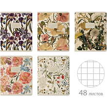 Тетрадь "Flora. Garden", A5, 48 листов, клетка, ассорти