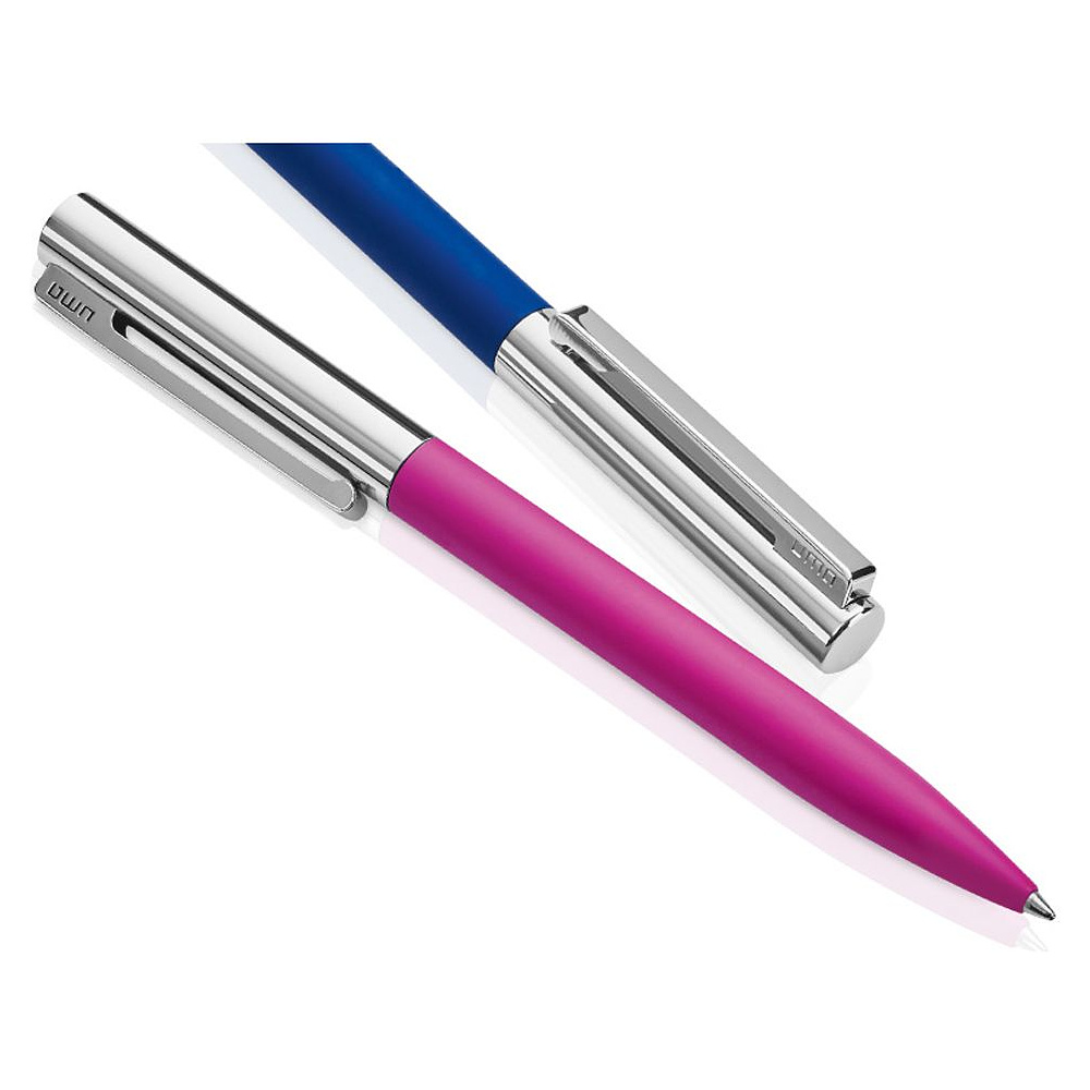 Ручка шариковая автоматическая "UMA Bright Gum", 1.0 мм, темно-синий, серебристый, стерж. синий - 2