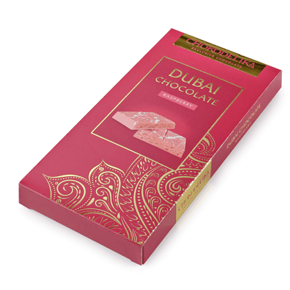 Шоколад белый "Dubai Raspberry", 180 г, с начинкой малина - 2
