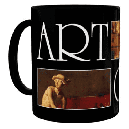 Кружка керамическая "ART CLUB. Натюрморт с атрибутами искусств. Жан-Батист Симеон", 480 мл, черный