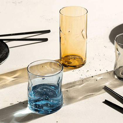 Стакан стеклянный "Vesuvio", 300 мл, прозрачный синий - 4