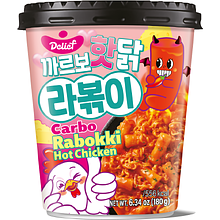 Палочки рисовые "Delief. Carbo Hot Chicken Flavor Rabokki", со вкусом острой курицы в соусе карбонара, 180 гр