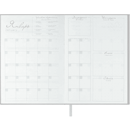 Ежедневник недатированный "Аспид Глосс", А6+, 320 страниц, линейка, серый - 4