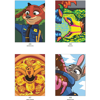 Раскраска по номерам на французском языке "Coloriages mystères Disney - Best of Bestiaire" - 8