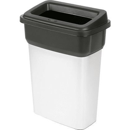 Контейнер пластиковый для мусора VILEDA "Гео", 55л, металлический, черный, -50%