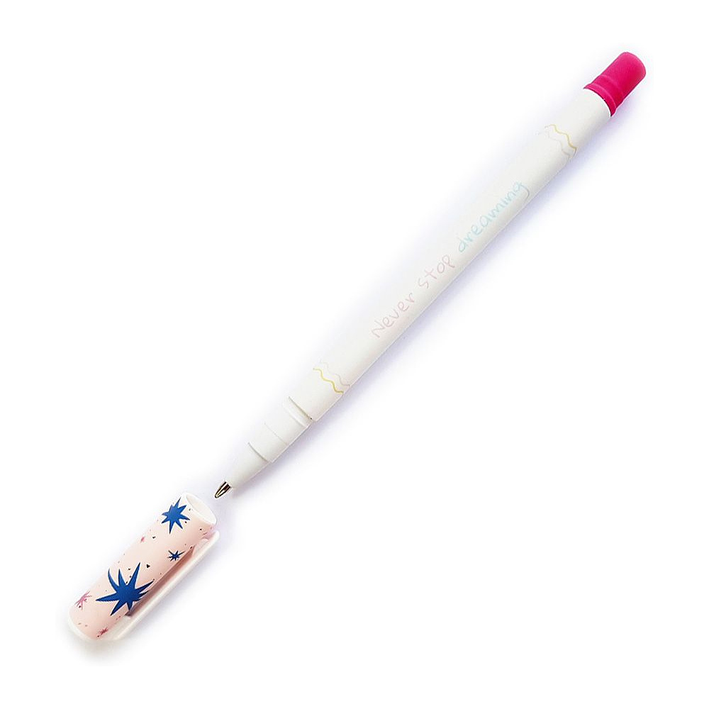 Ручка шариковая "Bunny звезды", 0.7 мм, белый, разноцветный, стерж. синий