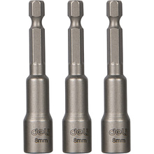 Набор насадок шестигранных магнитных Deli YS EDL4808T, 8 мм, HEX 1/4", серебристый