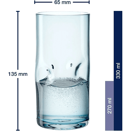 Стакан стеклянный "Vesuvio", 330 мл, прозрачный синий - 2