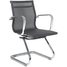 Кресло на полозьях "Бюрократ Ch-993-Low-V", сетка, черный, металл хром