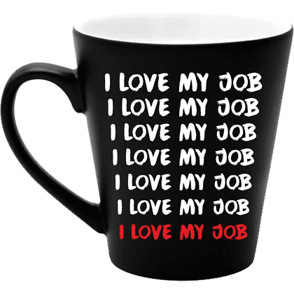Кружка "I love my job", керамика, 350 мл, черный