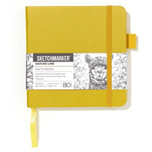 Скетчбук "Sketchmarker", 12х12 см, 140 г/м2, 80 листов, горчичный