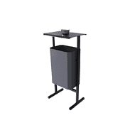 Урна уличная для мусора СТАНДАРТ с пепельницей, 35 л, металл, серый