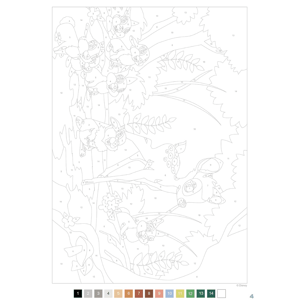 Раскраска по номерам на французском языке "Coloriages mystères Disney - Les Grands Classiques" - 3