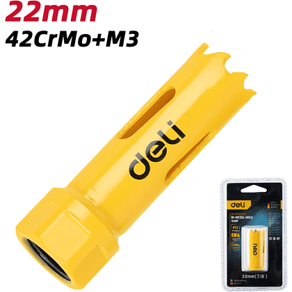 Коронка биметаллическая Deli YS EDH-SKK022-E1, 22 х 38 мм, М14 - 2 Коронка биметаллическая Deli YS EDH-SKK022-E1, 22 х 38 мм, М14 - 2