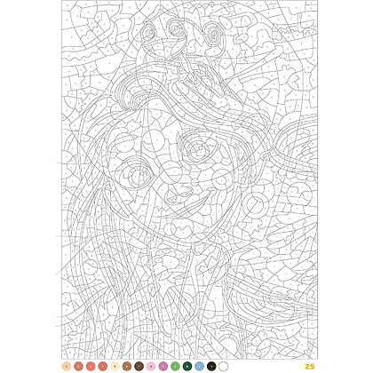 Раскраска по номерам на французском языке "Coloriages mystères Disney - Portraits" - 4