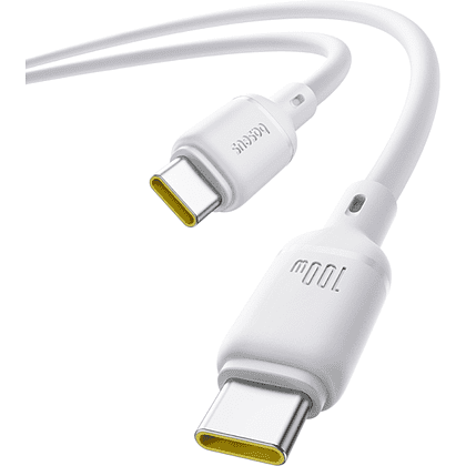 Кабель Baseus P10377704213-00, Silky Series Fast Charging Cable, Type-C to Type-C 100W, 1 м, Moon White - 2