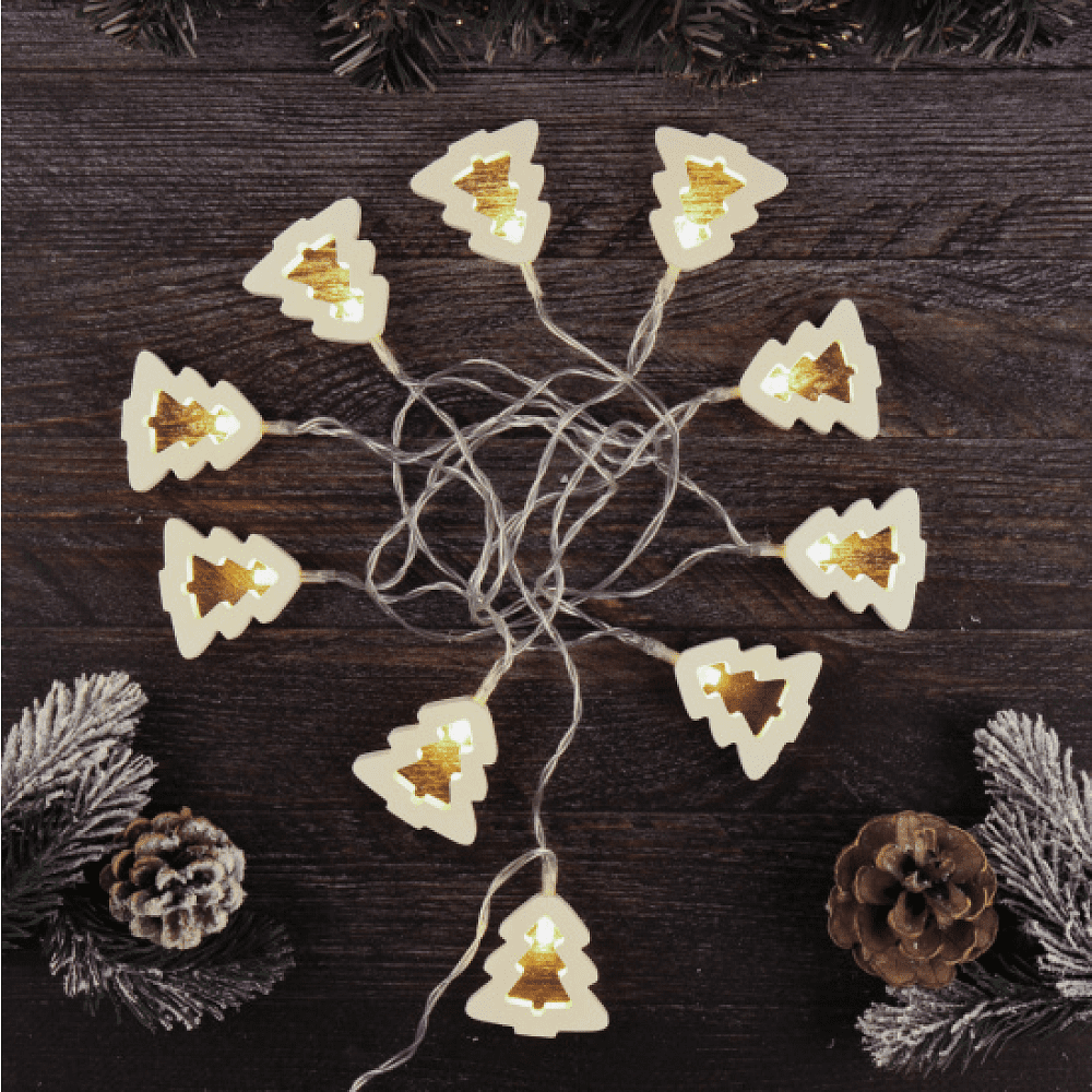 Гирлянда электрическая LED "Нить" с насадками "Елочка", 2,5 м, тепло-белый - 5