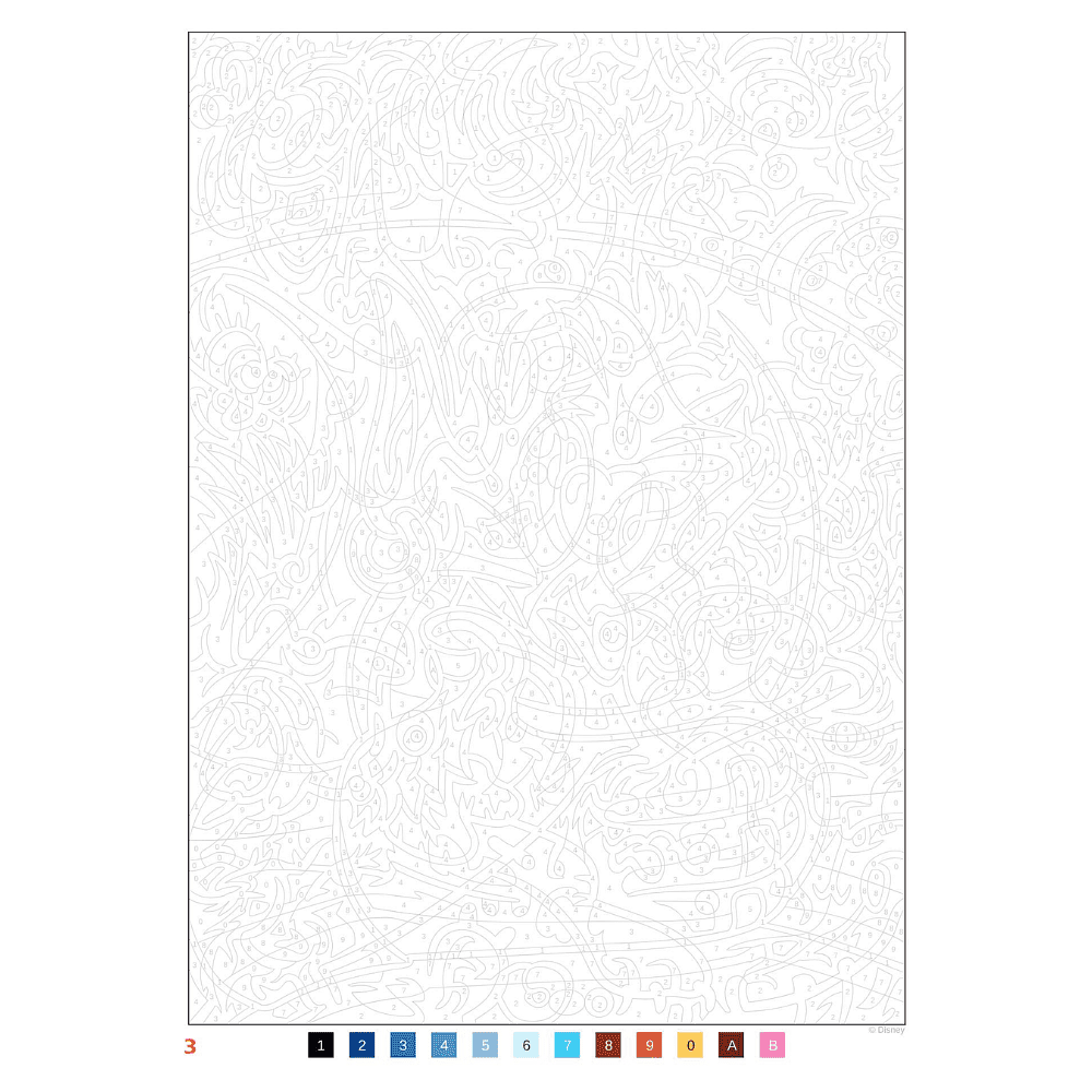 Раскраска по номерам на французском языке "Coloriages mystères Disney - Les Grands classiques. Tome 4" - 2