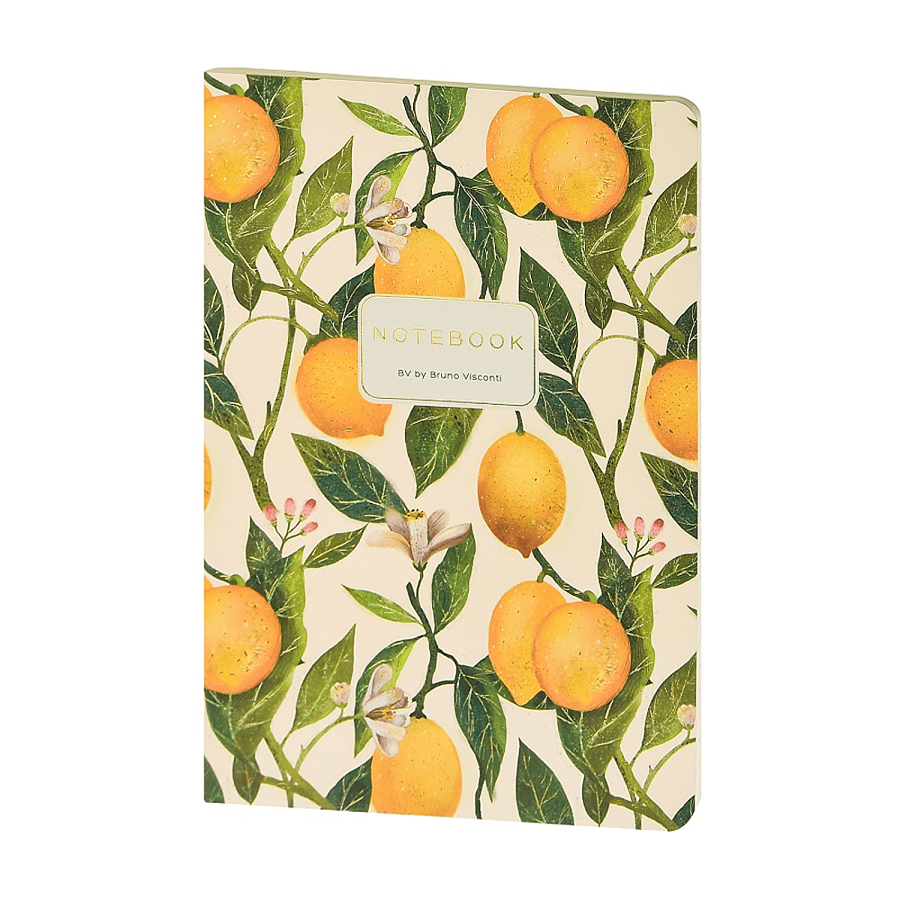 Тетрадь "Flora. Paradise. Lemons", A5, 40 листов, клетка, софт., белый, желтый