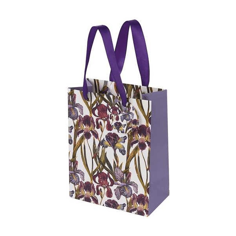 Пакет бумажный подарочный "Flora. Ирисы", 18x23x10 см, фиолетовый