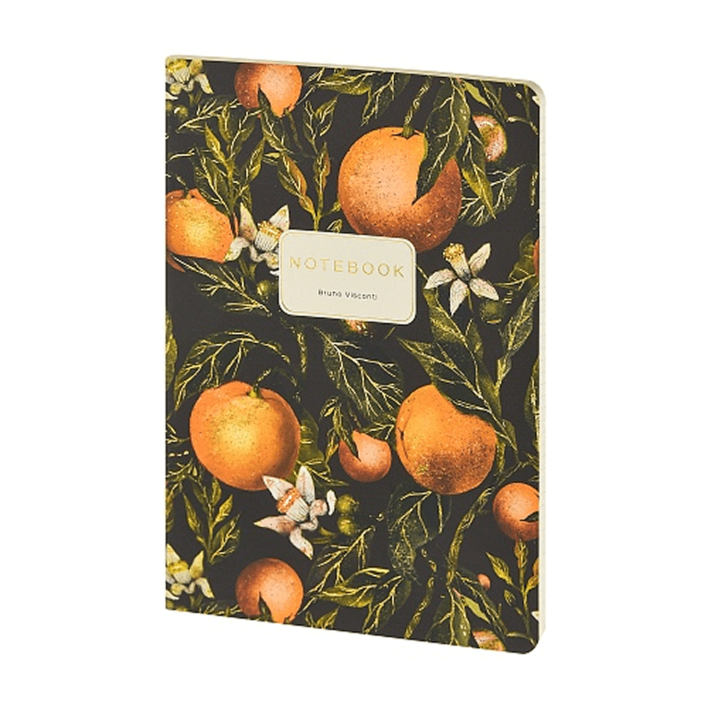 Тетрадь "Flora. Paradise. Oranges", A5, 40 листов, клетка, софт, зеленый, оранжевый