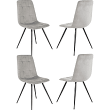 Стул Бюрократ "CH-K1_4", ткань, светло-серый, металл, комплект 4 штуки