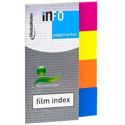Закладки клейкие "Info Notes", 20x50 мм, 160 шт, ассорти