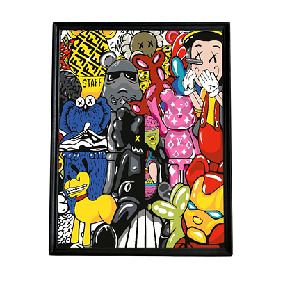 Картина по номерам "Kaws Bearbrick"