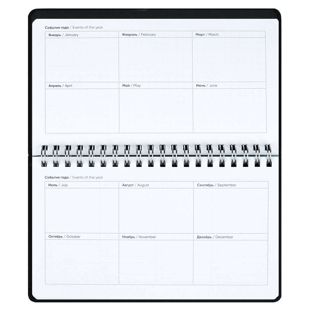 Планер недатированный "Бьянчини", 190х110 мм, 68 листов, черный - 3