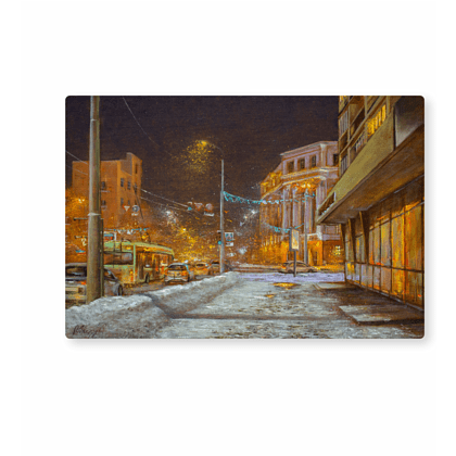 Чехол для карт «Академия. Мокрый снег", Ольга Шкарубо, натуральная кожа, разноцветный