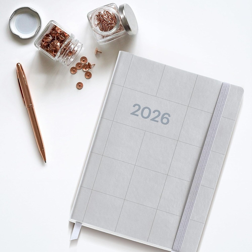Ежедневник датированный "Basic Squares. Silver" 2026, A6, линейка, серый - 6