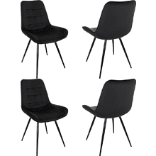 Стул Бюрократ "CH-K2_4", ткань, черный, металл, комплект 4 штуки