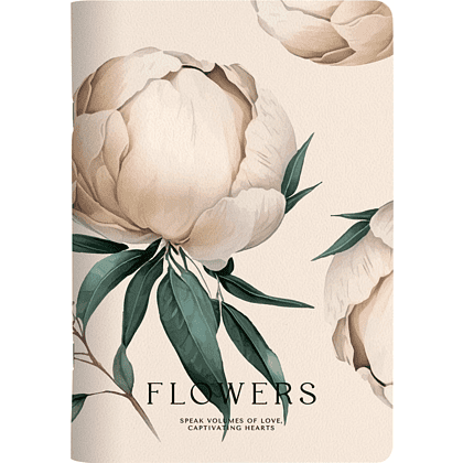 Тетрадь "Peony айвори", A5, 48 листов, клетка, скоба сбоку, разноцветный