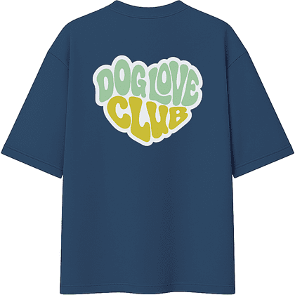 Футболка унисекс "Болонка. Dog love club", XS-S, хлопок, оверсайз, джинсовый - 2