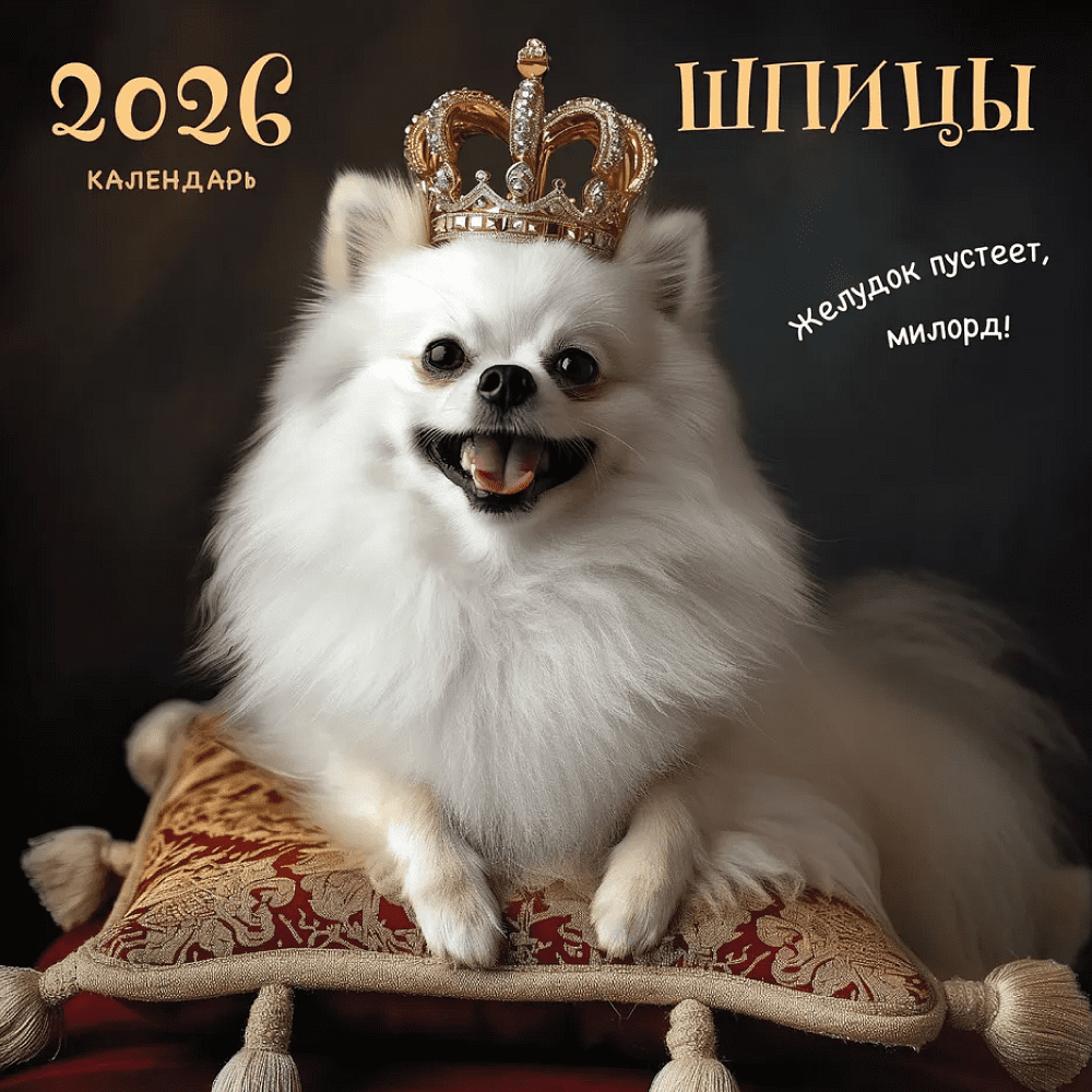 Календарь настенный перекидной "Шпицы" на 2026 год Календарь настенный перекидной "Шпицы" на 2026 год