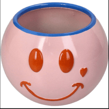 Кашпо "Smiley", полистоун, розовый