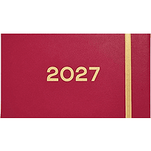 Еженедельник датированный "Цвет" на 2027 год, А6, 128 страницы, линейка, малиновый