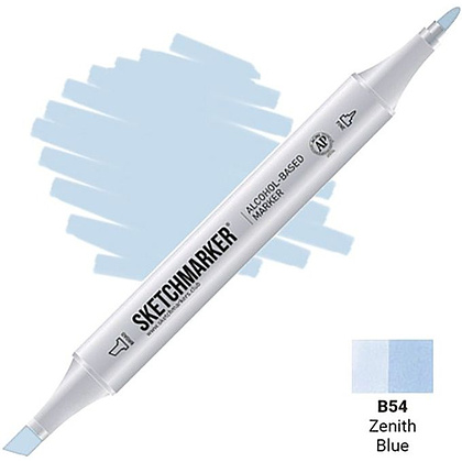 Маркер перманентный двусторонний "Sketchmarker", B54 синий зенит