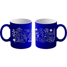 Кружка керамическая "Bonn Soft. Весноватая я", 350 мл., софт-тач, темно-синий