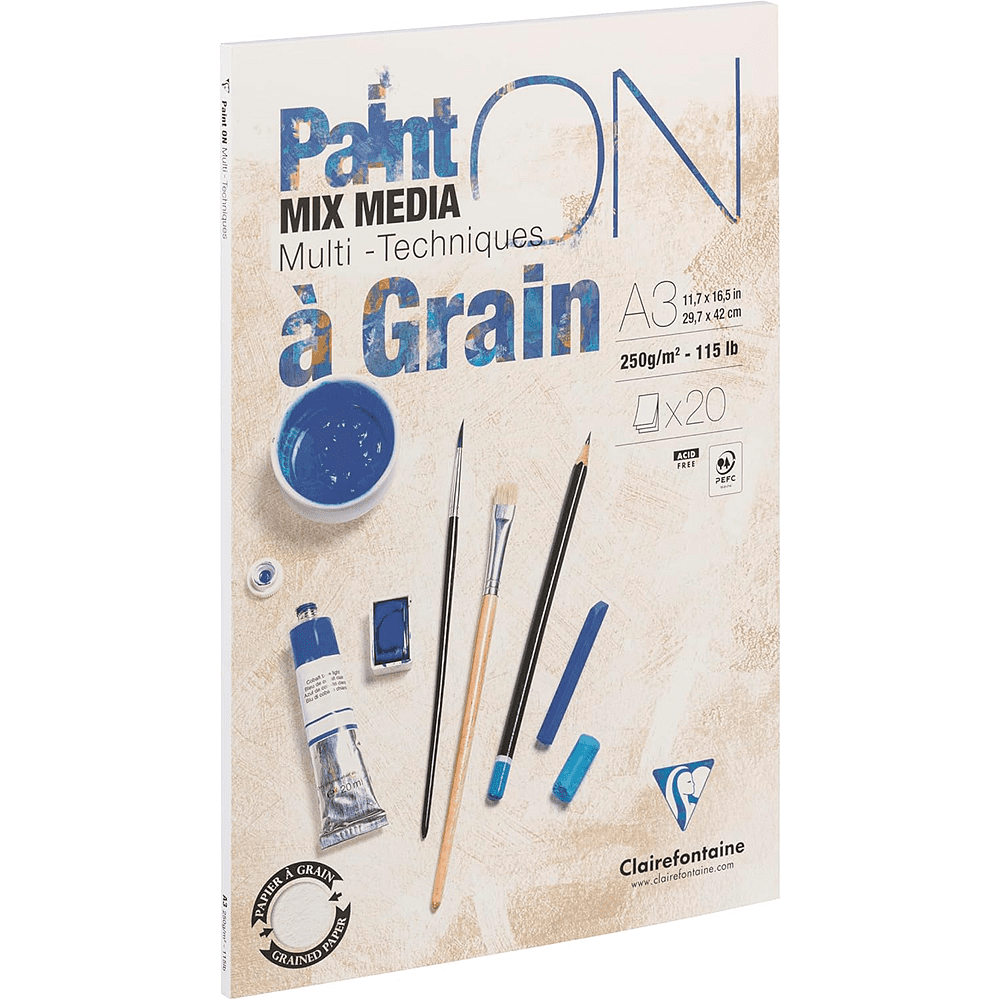 Блок-склейка "Paint'On", А3, 250г/м2, 20 листов, среднее зерно