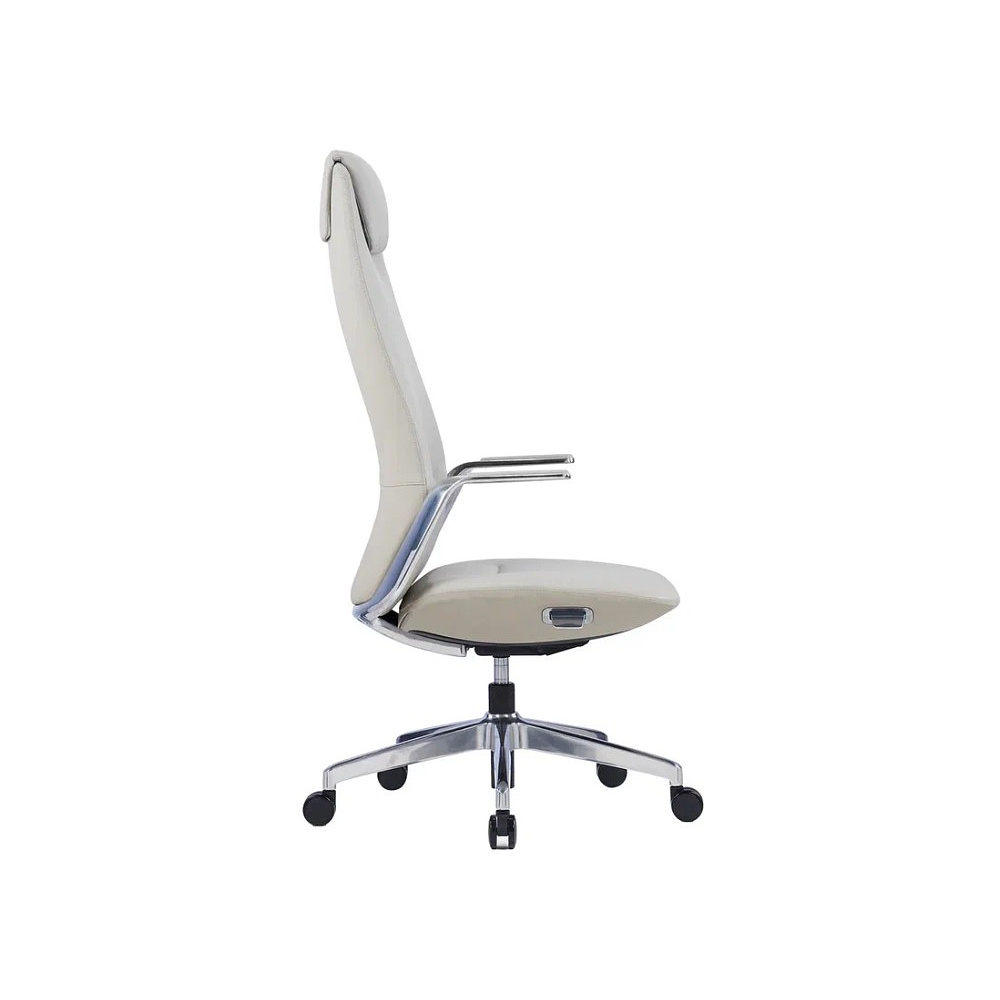 Кресло компьютерное SitZone CH-515A, кожа, алюминий, белый - 2